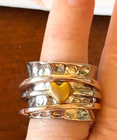 Multi Band Heart Spinner /Anxiety Fidget Ring.