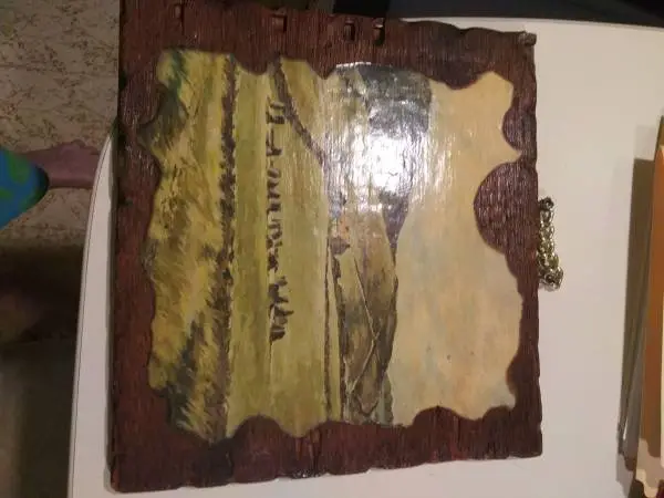 pictures (2 landscape relaxing pictures)( doublesided)on handcrafted wood