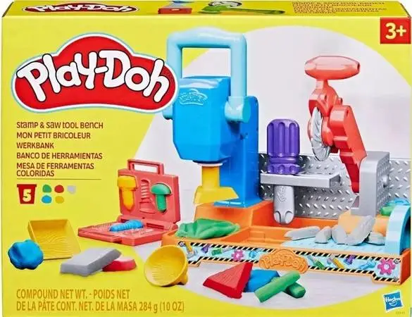 Play-Doh Stamp & Saw Tool Bench Preschool Toy Playset