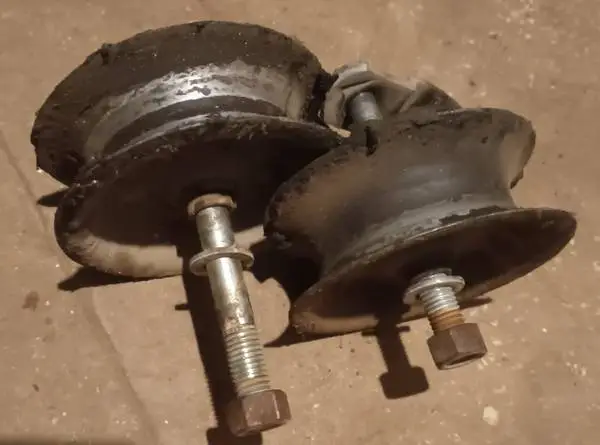Chain link fence track wheels