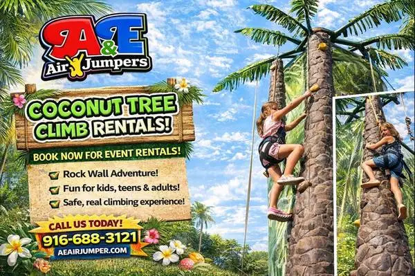 🌴 Coconut Tree Climb Rentals – Bounce House - Book Now!