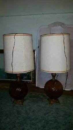 Lamps Vintage Amber Glass