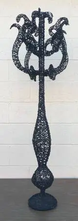 UNIQUE BLACK WIRE GLITTERED FREE STANDING 55 HALLOWEEN CANDELABRA NEW