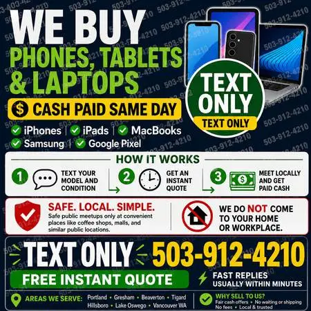 Sell Your iPhone, iPad, MacBook, Samsung, Top Cash on the Spot Today!