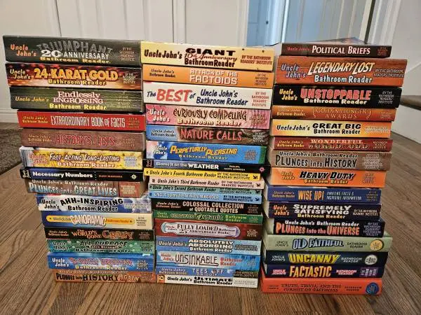 Lot of 47 Uncle Johns Bathroom Reader Books Paperback - New/Like New/