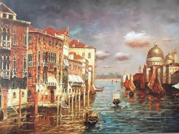 Impressionist Style Cityscape Painting Of Venice, Italy.