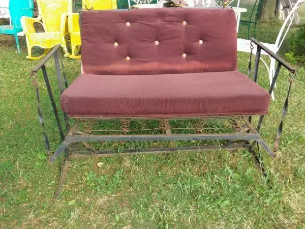 Wrought Iron 2 Seater Porch Glider Swing Settee