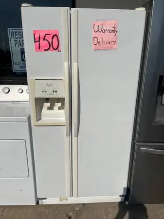 Refrigerator SXS 25 ft.³ water and ice Warranty,, delivery call/text