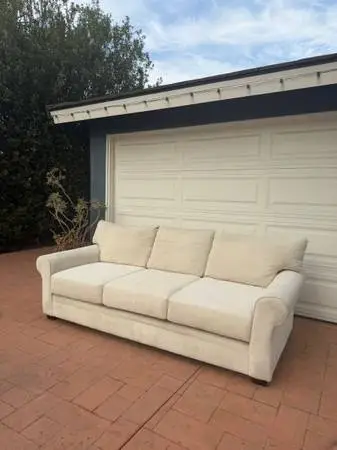 Living Spaces Lunada Bay Sofa | Cream Ivory Beige Neutral | Designer L
