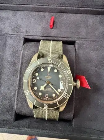 Tudor black bay bronze wristwatch