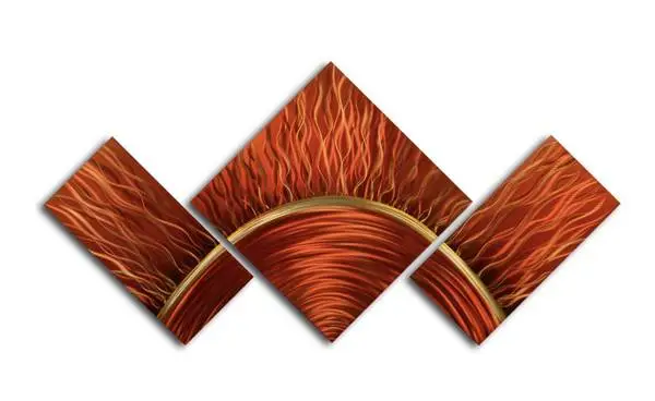 3pc Contemporary Metal Wall Art (Surface of the Sun)