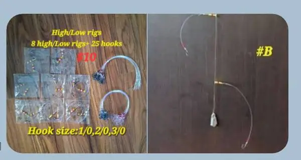 8 rigs(high/low)+25 hooks