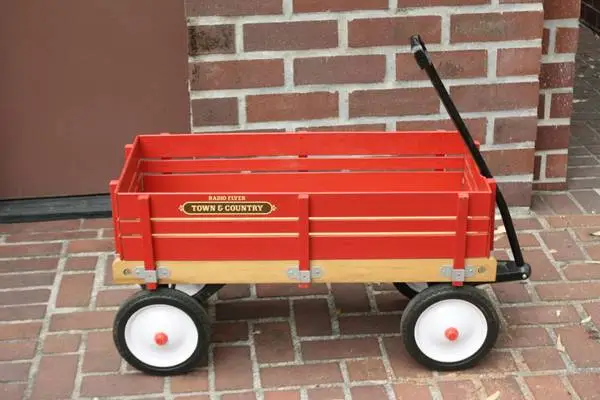 VINTAGE KIDS RADIO FLYER TOWN & COUNTRY WOODEN WAGON REMOVABLE SIDES#
