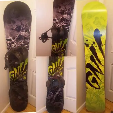 GNU Metal Gnuru EC2BTX 162cm Wide Mens Snowboard w/ Flow Fuse bindings