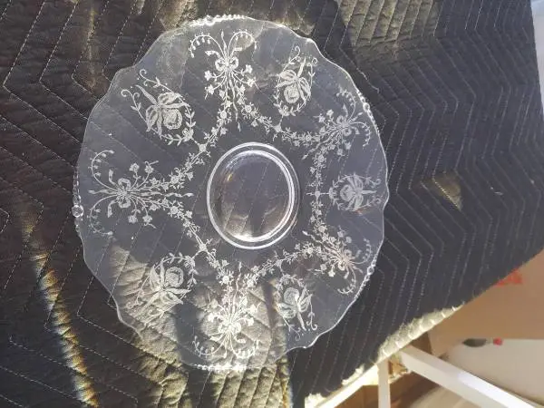 Heisey Waverly Torte Plate Orchid Etching