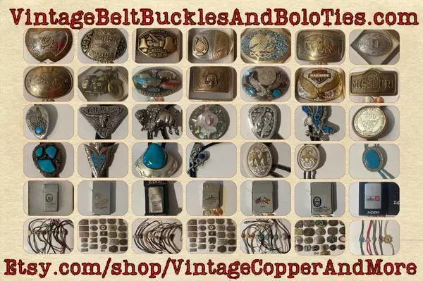 Nice Good Vintage Belt buckles & Bolo Ties