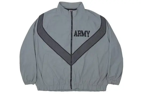 New * US ARMY V-reflective zip-up grey windbreaker jacket