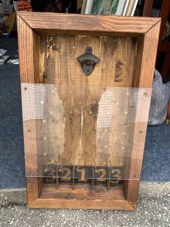 Antique Plinko Bottle Cap Game Art Deco Folk Art Measures 25” x 15”
