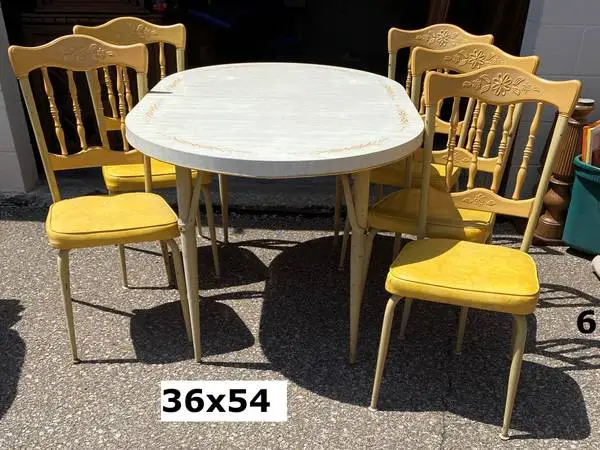 Table and 5 Chairs - MCM Yellow