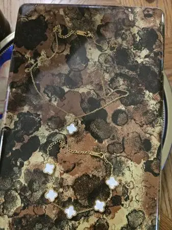 18k gp necklace earrings and bracelet