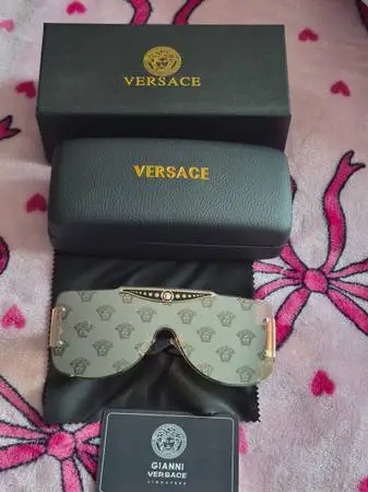 Versace Shield Sunglasses with Case and Box