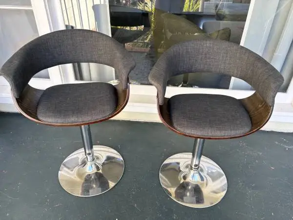West Elm Stainless & Bamboo Bar/Table Stools