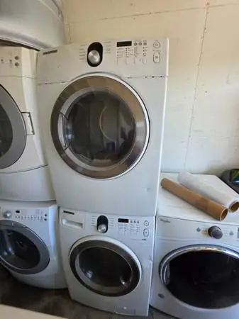 Samsung white front load washer and gas dryer