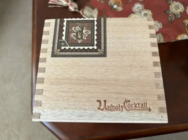 Vintage hand carved wood trinket box.