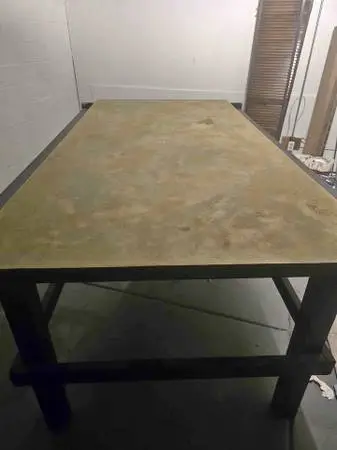 Metal work bench / Work table with floor cabinets / Rolling frame rack