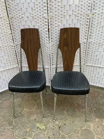 Pair of Vintage Mid century modern chrome craft chairs