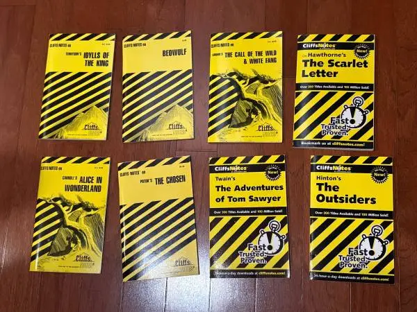 Classic Cliffs Notes on Literature School Reading Educated Classics