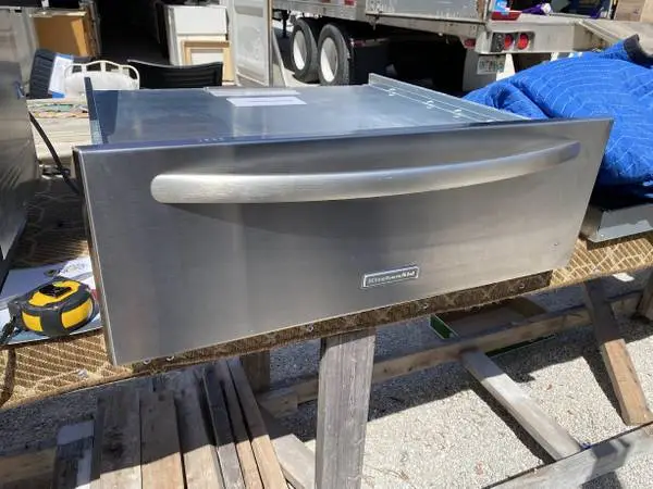SS KitchenAid Warming Drawer 1.5 Cu Ft Model #KEWS105SSS03 Used