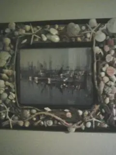 Nice Rare Photo 1968 Inside Sea shell Wood Frame nice