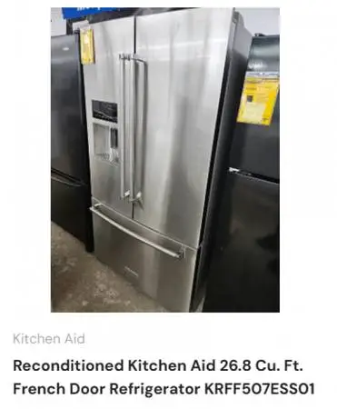Reconditioned KitchenAid 26.8CuFt French Door Refrigerator KRFF507ESS0