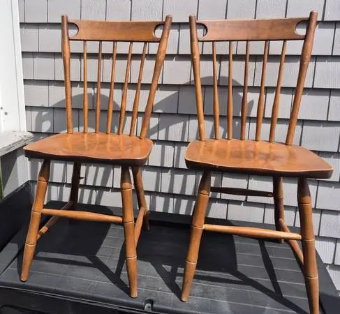 Pair of S. Bent Colonial Chairs