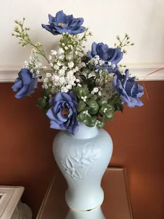 Beautiful blue flower arrangement.