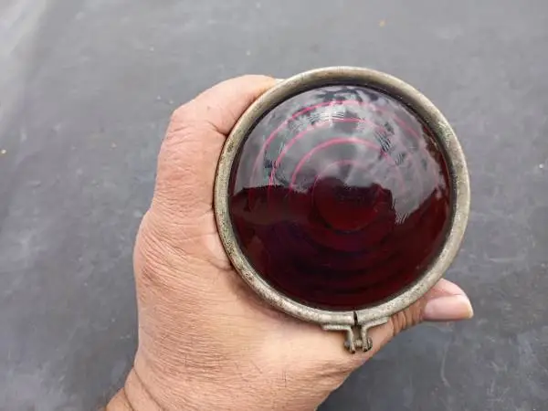 old stop light red glass 1920s 30s 40s 50s