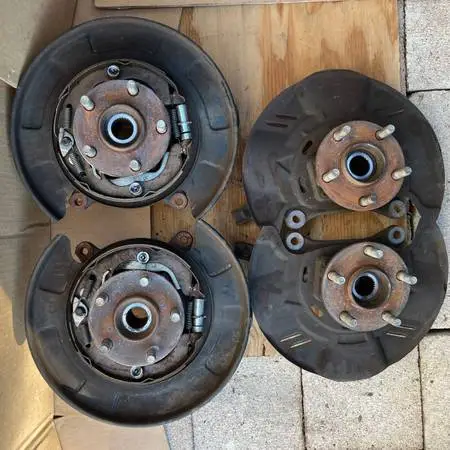 08-14 WRX Hubs 5x100 Spindles bearings e-brake front rear