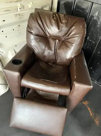 Leather mini recliner