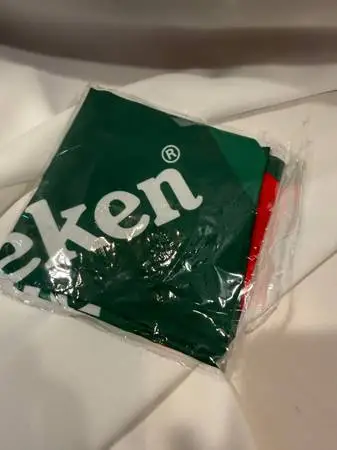 Heineken Logo Printed Green & White Promotional Scarf With Red Star