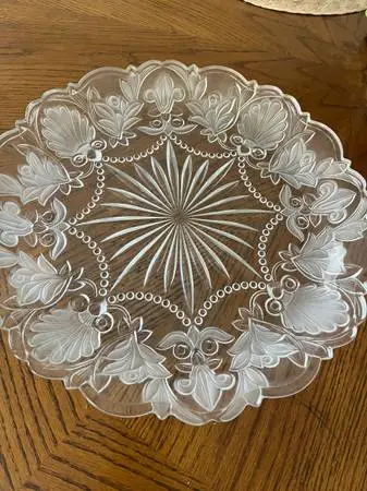 Beautiful Large 13 1/2” Mikasa Frosted Glass Tray