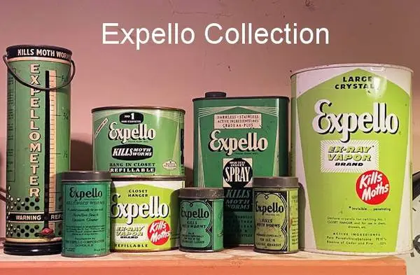 EXPELLO MOTH REPELLENT Dover N H 1940s-50s collectibles collection