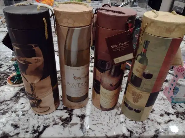 4-Wine / Champagne Carriers Totes Containers for Gift or Decor New!!!