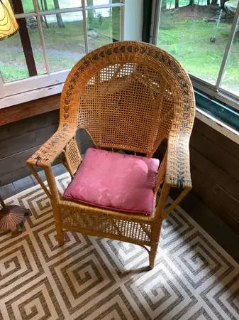 Pair of vintage wicker camp chairs