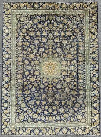 ANTIQUE PERSIAN KASHAN HAND KNOTTED RUG, 9.0 x 12.2