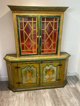 Vintage Curio Cabinet/wine cabinet/china cabinet/glass shelf and built