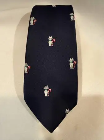 Creative Expressions By Alynn Neckwear Vintage Mens Tie - Navy w/Cats
