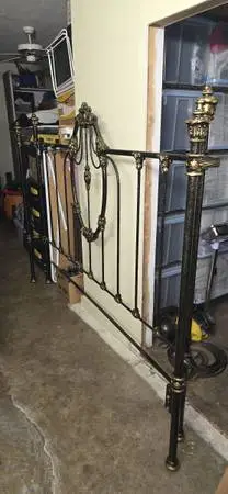 Headboard Wingback KING Enameled Iron with metal bed frame