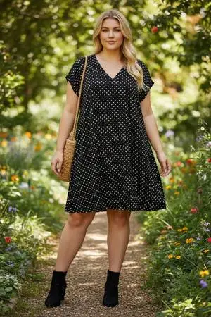 Black and White Polka Dotted Dress.
