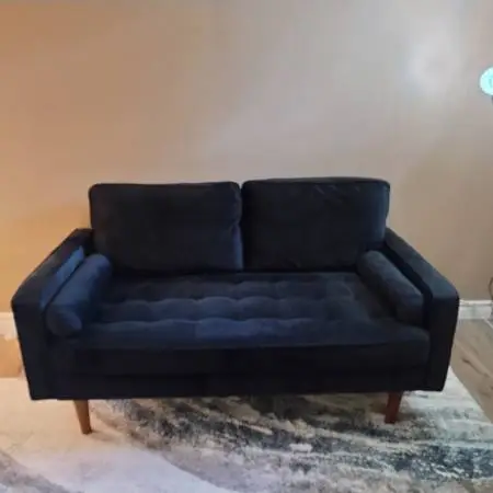 Black velvet loveseat